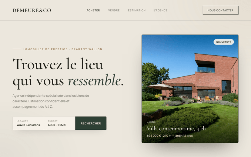 Site DEMEURE&CO, agence immobilière