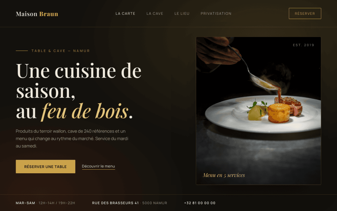 Site vitrine Maison Braun, réalisation KIMALIS